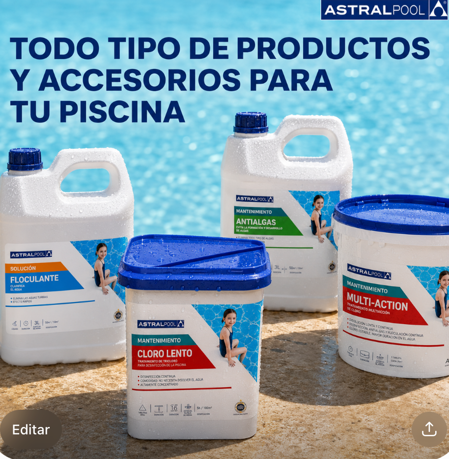Productos de mantenimiento y limpieza para piscina